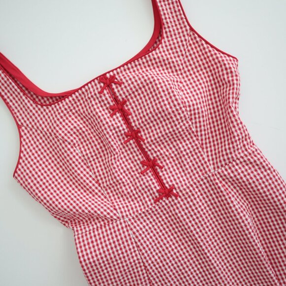 Rachel Zoe Dresses & Skirts - Rachel Zoe Red and White Gingham Bow Detail Dress | 6